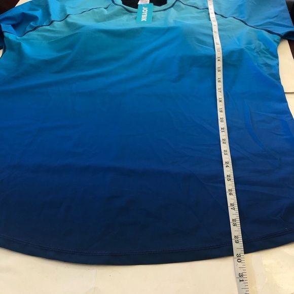 Joybik Blue Gradient Rashguard UPF50 With Black Swim Shorts Set Plus Size 3X/4X - Picture 9 of 16